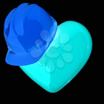 hard hat on heart