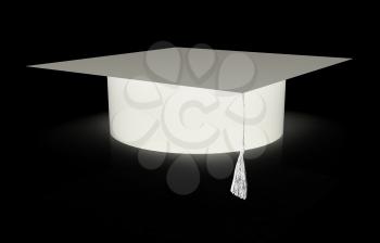 Graduation hat on a white background