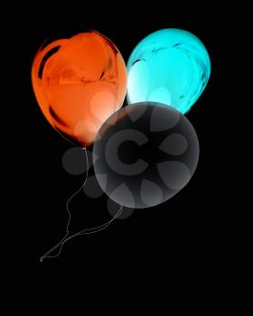 Color glossy balloons isolated on white 