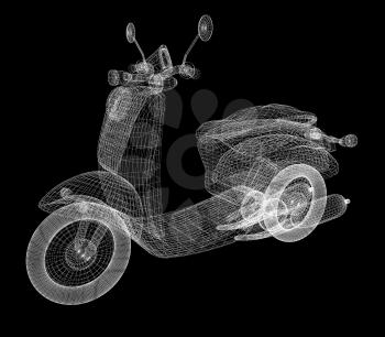 Vintage Retro Moped. 3d model