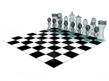 Chessboard with chess pieces