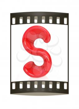 Alphabet on white background. Letter S on a white background. The film strip