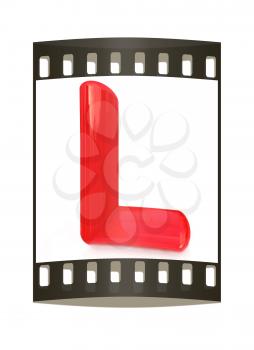 Alphabet on white background. Letter L on a white background. The film strip