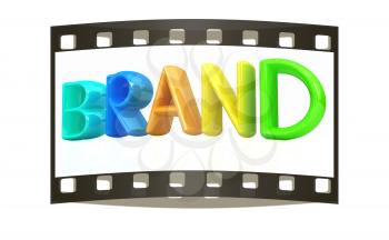 brand 3d colorful text on a white background. The film strip