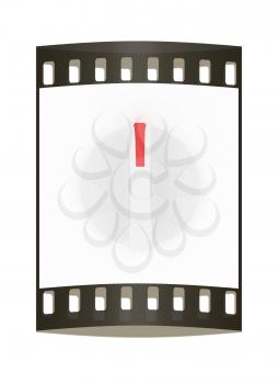 3d white knob on white background. The film strip