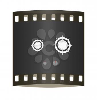 3d gas-stove on a white background. The film strip