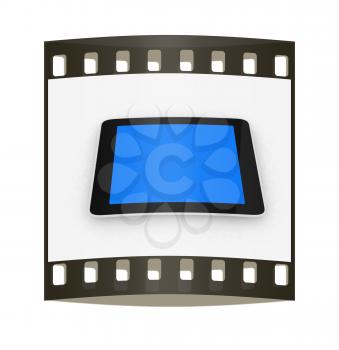 tablet pc on a white background. The film strip