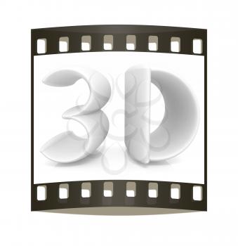 3d text on a white background. The film strip