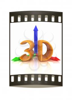 3d text on a white background. The film strip