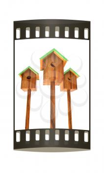 Nesting boxes on a white background. The film strip