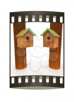 Nesting boxes on a white background. The film strip