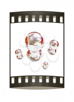 Chrome Balls on a white background. The film strip