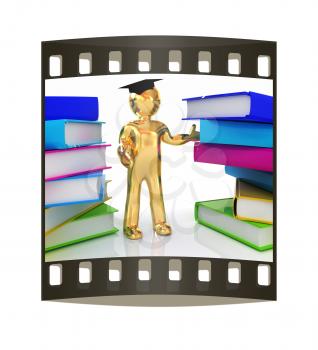 The world is opened for you. Global Education on a white background. The film strip