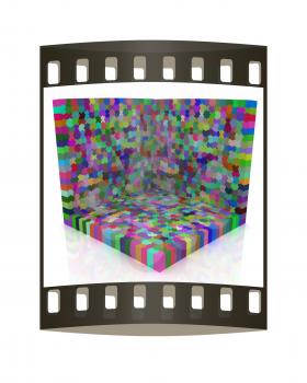 Many-colored puzzle pattern (removable pieces). The film strip