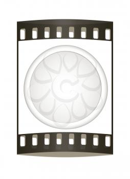 Shiny white button. The film strip