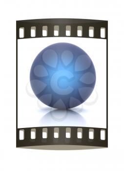 Blue metallic sphere. The film strip