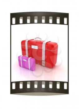 Traveler's suitcases. The film strip