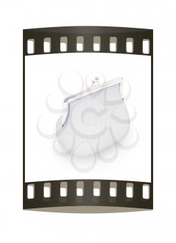 purse on white background. The film strip