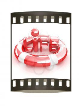 Concept of life-saving.3d illustration. Global. The film strip