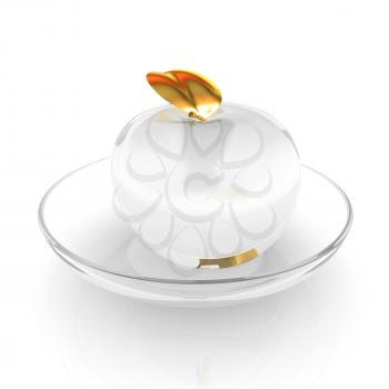 Glass apple on a plate