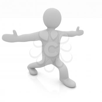 3d man isolated on white. Series: morning exercises - flexibility exercises and stretching