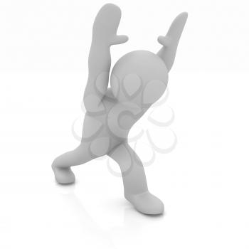 3d man isolated on white. Series: morning exercises - flexibility exercises and stretching