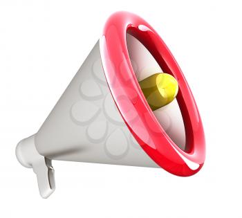 Loudspeaker as announcement icon. Illustration on white 