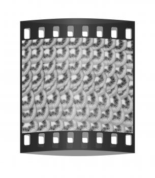 The slices of kiwi background. The film strip