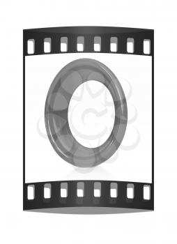 Alphabet on white background. Letter O on a white background. The film strip