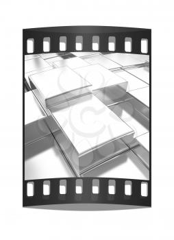 Chrome urban background (close-up). The film strip