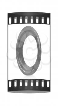 Number 0- zero on white background. The film strip