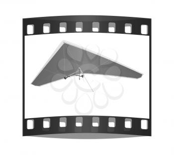 Hang glider isolated on a white background. The film strip