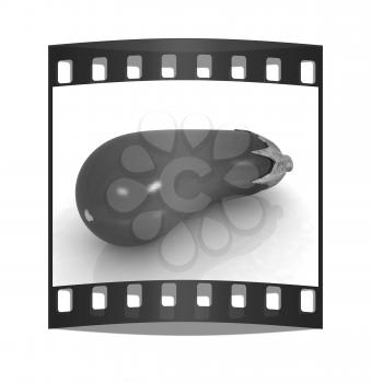 eggplant on a white background. The film strip