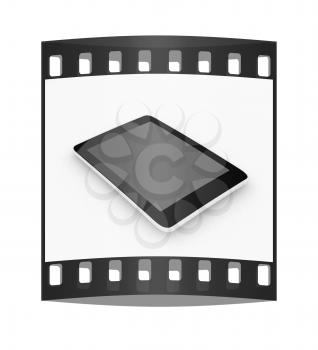 tablet pc on a white background. The film strip