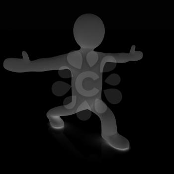 3d man isolated on white. Series: morning exercises - flexibility exercises and stretching