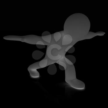 3d man isolated on white. Series: morning exercises - flexibility exercises and stretching