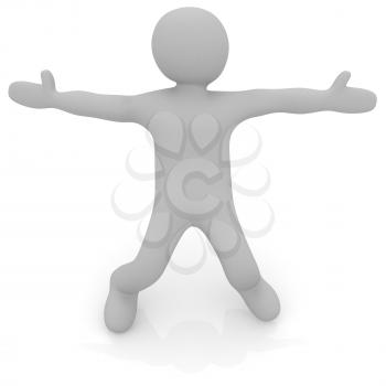 3d man isolated on white. Series: morning exercises - flexibility exercises and stretching