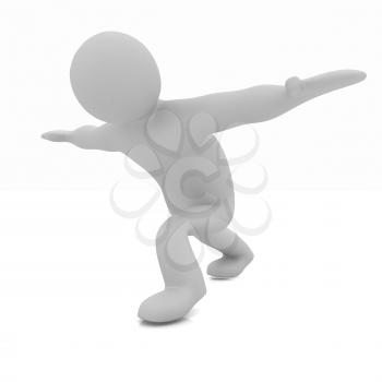 3d man isolated on white. Series: morning exercises - flexibility exercises and stretching