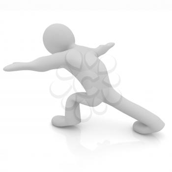 3d man isolated on white. Series: morning exercises - flexibility exercises and stretching