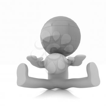 3d man exercising position on fitness ball. My biggest pilates series