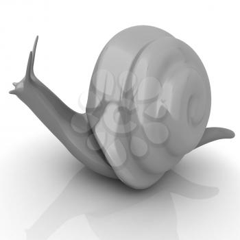 3d fantasy animal, snail on white background 