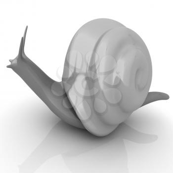 3d fantasy animal, snail on white background 