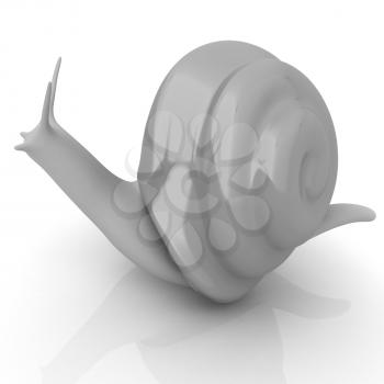 3d fantasy animal, snail on white background 