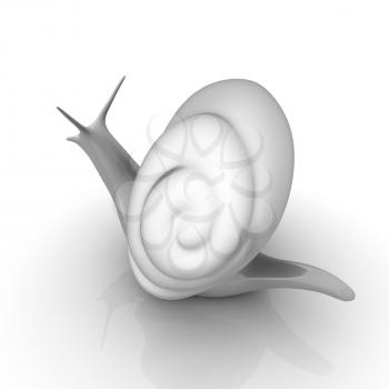 3d fantasy animal, snail on white background 