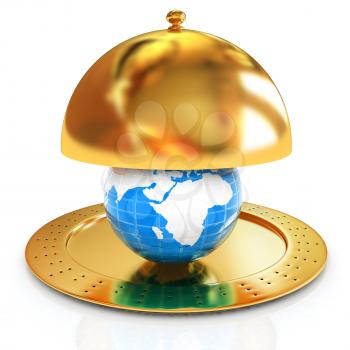 Serving dome or Cloche and Earth