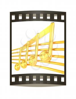 3D music note on staves