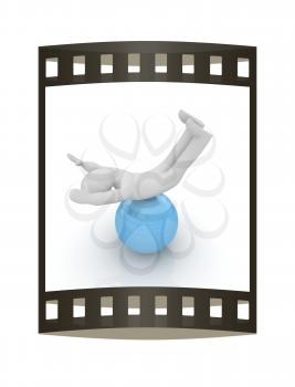 3d man exercising position on fitness ball. My biggest pilates series