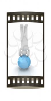 3d man exercising position on fitness ball. My biggest pilates series
