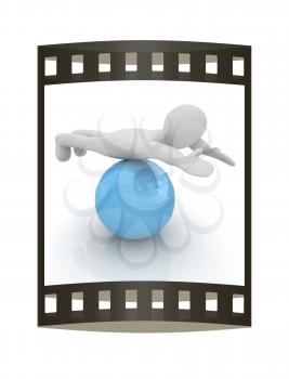 3d man exercising position on fitness ball. My biggest pilates series