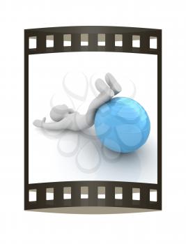 3d man exercising position on fitness ball. My biggest pilates series